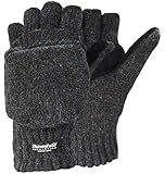 Korlen Wool Knitted Convertible Fingerless Gloves with Mitten Cover