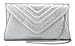 Scarleton Large Evening Envelope Clutch H338017 - Silver