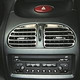 Produkt-Bild: JOM AirFlow L&uuml;ftungsgitter Set, passend f&uuml;r Peugeot 206, 206cc, Ausf&uuml;hrung: Chrom. 4-teiliges Set.