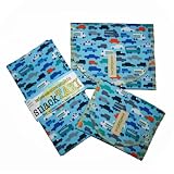 SnackTaxi Reusable Sandwich-sack Bag, Snack-sack Bag and Twice-as-nice Napkin Organic Cars Set.
