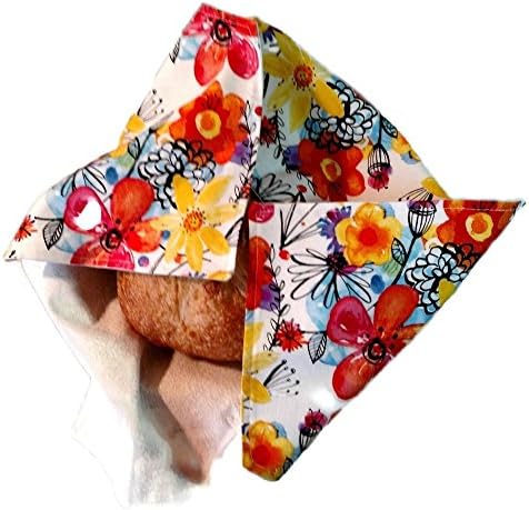 Basket Liner for Hot Bread or Rolls in a Bright Floral Print
