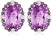 Sterling Silver Amethyst w/ Diamond Accent Oval Earrings