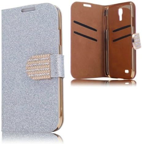 S4 Case,Galaxy S4 Case, Welity Hot Silver Color Bling Wallet Luxury Leather Magnetic Flip Cover Case for Samsung Galaxy S4 i9500 and one gift