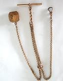 #71800001 Ladies Gold Antique Pocket Watch Slide Chain w/ Locket