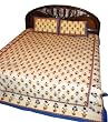 3 Pc Set Desiner Bed Sheet Block Print in Cotton King/queen Size From India 108"