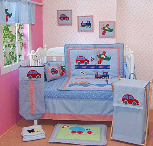 Cars Helicopter 100% Cotton 5-piece Crib Bedding Set Baby Boy