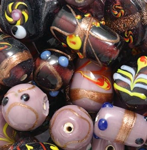 The Beading Emporium® 1/4 LB Premium Fancy Focal Glass Lampwork Beads Mix - Purple