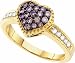 14K Yellow Gold Gorgeous Chocolate .47CT Diamond Filled Heart Ring-Diamond Band