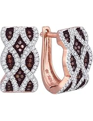 10KRG 0.50CTW DIAMOND MICRO-PAVE HOOPS EF9715K1/RG