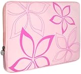 13 inch Pink Contour Bold Floral Print Notebook Laptop Sleeve Bag Slip Case for MacBook 13, Acer, AS...