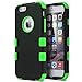 ULAK iPhone 6S Case, iPhone 6 Case, Hybrid Soft Silicone Hard PC Case Anti Slip Heavy Duty High Impact Dust Scratch Shock Resistance Protective Cover for iPhone 6/6S 4.7 Inch, Black/Green