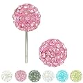 1 Pair Disco Ball Crystal Shamballa Stud Earrings 7 Colours From KurtzyTM 8mm
