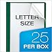 Oxford Premium Clear Front Report Covers, Dark Green, Letter Size, 25 per box (58817)