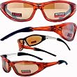 Accent Foam Padded Sunglasses, Motorcycle Sports ATV Eyewear Orange Frame