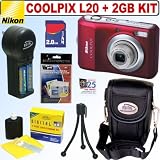 Nikon Coolpix L20 10MP Digital Camera  + 2GB Accessory Kit