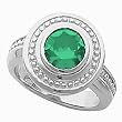 14K White Gold Chatham Created Emerald Ring