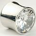 One Stainless Steel Double Flared Plug with Faceted Gem: 00g 3/8", Clear (SOLD INDIVIDUALLY. ORDER TWO FOR A PAIR.)