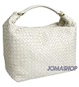 Bottega Veneta Pyramid Woven Cream Leather Shoulder Bag 181347/VFEF1/9541