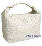 51%2BAzgu8CEL. SL160  Bottega Veneta Pyramid Woven Cream Leather Shoulder Bag 181347/VFEF1/9541