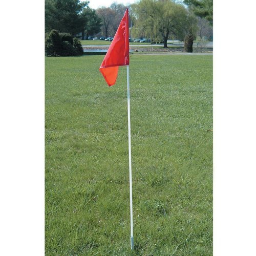 Game Field Corner Marker Flag w Spring Base - 4 Pc Set