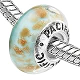 Pacific 925 Collection Sterling Silver Glass Bead - Cottage in Maine (Pandora and Chamilia Compatible)