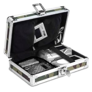 Vaultz Locking Gadget Box, Black with Chrome Accents, 5.5 H x 8.25 W x 2.25 D Inch (VZ01269)