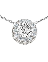 Original Star K (tm) Round 6mm Genuine White Topaz Pendant in 925 Sterling Silver