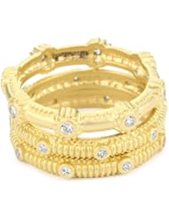 Freida Rothman Belargo Jewelry "MERCER" Stack of 3 14k Gold Vermeil Texture Ring