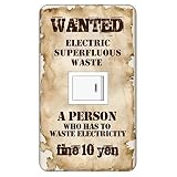 スイッチプレート カバー おもしろ WANTED 1つ穴