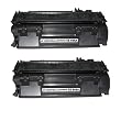 HP CE505A (HP 05A) 2 - Pack: Compatible Black Toner Cartridge