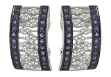 14K White Gold Sapphire and Diamond Earrings