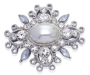 Jodie Rose Damen-Brosche Metall Glaskristall 38 mm 11901