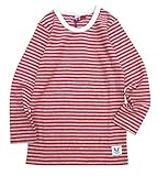 【KUT】コットンフライス長袖Tシャツ キッズ 男の子 女の子 ボーダー 無地 韓国子供服のマリンキャッスル100cm110cm120cm130cm 120cm (ボーダー)レッド×グレー
