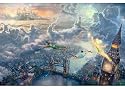 Thomas Kinkade Disney Print Tinker Bell & Peter Pan Fly to Neverland 24x36