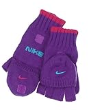 Nike Girls Acrylic Fold-Over Mittens (Size 7/16) - club purple, 7-16