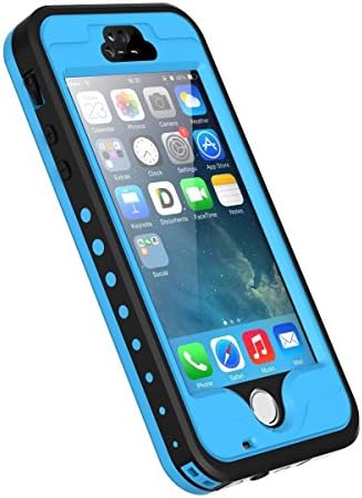 iPhone 5 5S Waterproof Case, LYNXTECH Ultra-thin Underwater Dust-proof Snow-proof Shock-proof Waterproof Case for iPhone 5 5S SE (Light Blue)