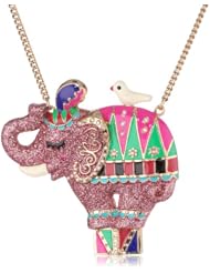 Betsey Johnson "A Day at the Zoo" Elephant Long Pendant Necklace, 35"