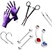 10-Piece Piercing Kit Grade 23 Solid Titanium Tool, Needles, Gloves Nose. Belly, Nipple, Tongue