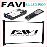 IMAGE OF FAVI Pocket Mini Projector B1-LED-PICO with Favi 4:3 40-inch Portable Tabletop Projector Screen TS-PICO-40 and Targus 2.4 GHz Wireless Laser Pointer with Voice Recording (AMP05US) Bundle