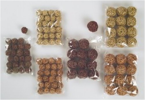 6er-SET Deko-Rattan-Kugel 12 Stück ø 5 cm