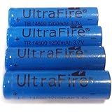 UltraFire New3.7V 14500 1200mAh Rechargable Li-Ion Batteries (4-count)