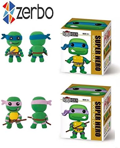 Zerbo Clay Modeling & Sculpting Set of 2 Ninja Turtles Air-Dry Clay Kit