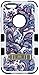 Asmyna Tuff Hybrid Protector Cover with Stand for iPhone 6 - Retail Packaging - Purple European Flowers/Black