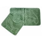 Dolphin Design 2 Piece Bath Mat & Pedestal Set (16 Colours) (See Description) (Sage Green)