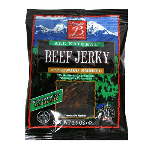 Double B Beef Jerky, Apple Wood Smoked, 1.5-Ounce Bags (Pack of 12) by Double B