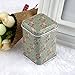 Sannysis Metal Candy Trinket Tin Jewelry Iron Tea Coin Storage Square Box Case (floral)