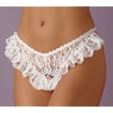 Lace Panty Open Crotch Black or Red