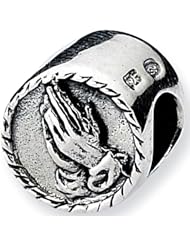 Reflection Beads Silver Praying Hands Religious Bead