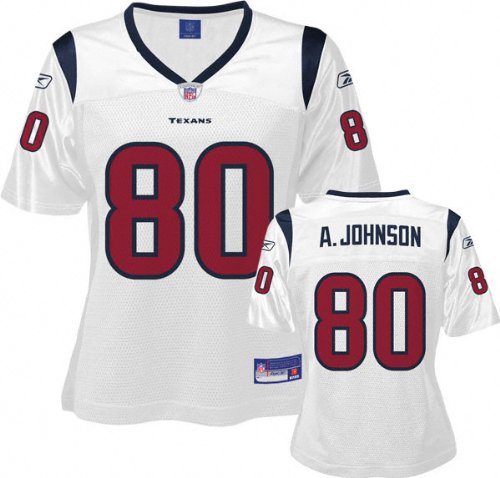 Andre Johnson White Reebok Replica Houston Texans Women's Jersey - X-Large