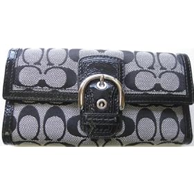 Buy AUTHENTIC COACH SOHO SIGNATURE CHECKBOOK WALLET 42139 (BW Black) by COACH
